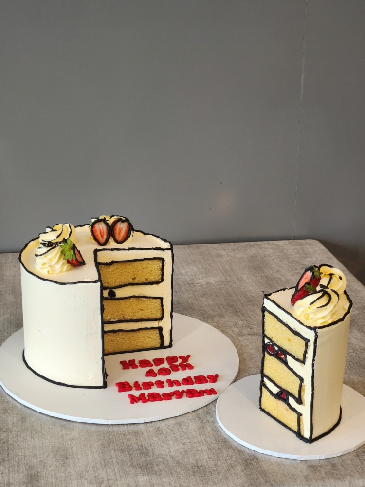 Painted Outline Cake